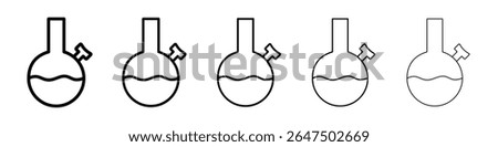 Bong icon graphic set. trendy stroke line style