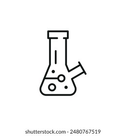Icono de Bong. Un diseño minimalista con un bong, un dispositivo comúnmente utilizado para fumar cannabis, representado en un estilo limpio y simple. Adecuado para contenido relacionado con el consumo de marihuana. Ilustración vectorial