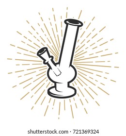 Bong icon on white background. Design element for logo, label, emblem, sign. Vector illustration