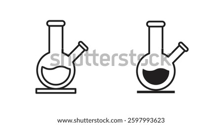 Bong line icon vector set.