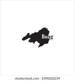 Bong map and black letter design on white background