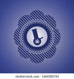 bong of marijuana icon with denim texture