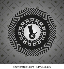 bong of marijuana icon inside black emblem