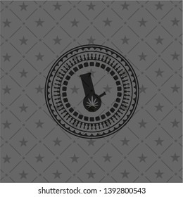 bong of marijuana icon inside black emblem