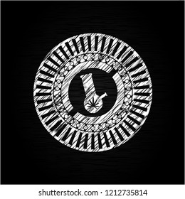 bong of marijuana icon inside chalk emblem