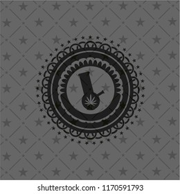 bong of marijuana icon inside dark badge