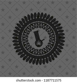 bong of marijuana icon inside dark badge