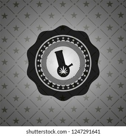 bong of marijuana icon inside dark badge
