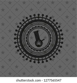 bong of marijuana icon inside dark emblem