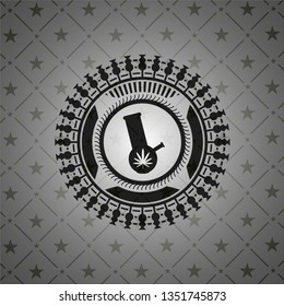 bong of marijuana icon inside dark emblem