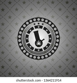 bong of marijuana icon inside dark emblem. Retro