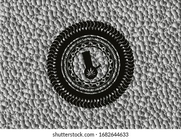 bong of marijuana icon inside dark emblem with bubbles background. Vector Illustration. Detailed.