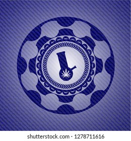bong of marijuana icon inside emblem with jean high quality background