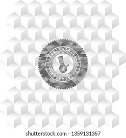 bong of marijuana icon inside grey emblem with cube white background