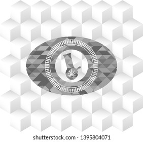 bong of marijuana icon inside grey emblem with cube white background