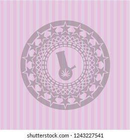 bong of marijuana icon inside pink emblem