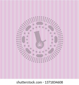 bong of marijuana icon inside pink emblem
