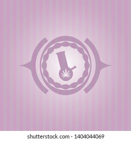 bong of marijuana icon inside pink icon or emblem