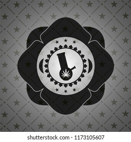 bong of marijuana icon inside realistic dark emblem