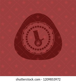 bong of marijuana icon inside realistic red emblem