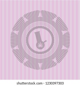 bong of marijuana icon inside realistic pink emblem