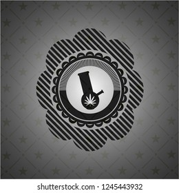 bong of marijuana icon inside realistic black emblem