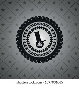 bong of marijuana icon inside realistic black emblem