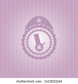 bong of marijuana icon inside realistic pink emblem