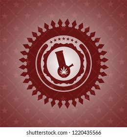 bong of marijuana icon inside red icon or emblem