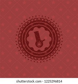 bong of marijuana icon inside red icon or emblem