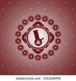 bong of marijuana icon inside red icon or emblem