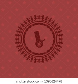 bong of marijuana icon inside red icon or emblem