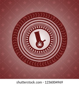 bong of marijuana icon inside retro red emblem