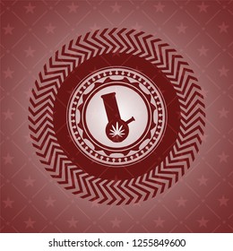 bong of marijuana icon inside retro style red emblem