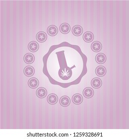 bong of marijuana icon inside retro style pink emblem