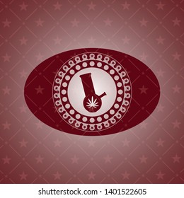 bong of marijuana icon inside retro red emblem