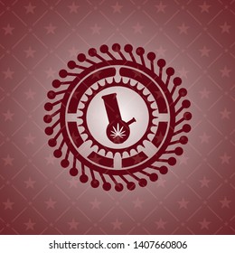 bong of marijuana icon inside retro red emblem