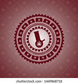 bong of marijuana icon inside retro style red emblem