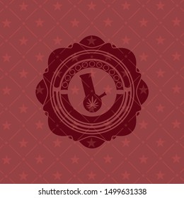 bong of marijuana icon inside retro style red emblem