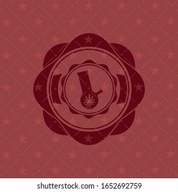 bong of marijuana icon inside retro red emblem