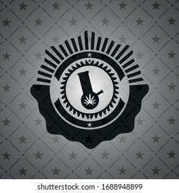 Marihuana-Ikone im Retro-Stil, schwarzes Emblem