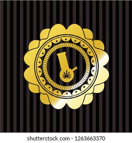 bong of marijuana icon inside shiny emblem