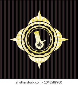 bong of marijuana icon inside shiny emblem