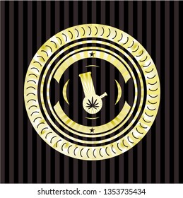 bong of marijuana icon inside shiny badge