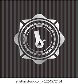 bong of marijuana icon inside silver emblem