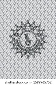 bong of marijuana icon inside silver emblem. Scales pattern. Vector Illustration. Detailed.