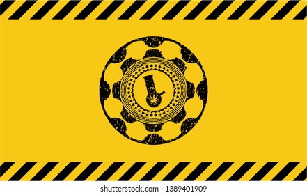 bong of marijuana icon inside warning sign, black grunge emblem. Vector Illustration. Detailed.
