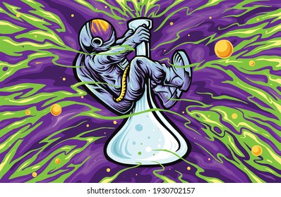 Bong Ripper Astronaut Hintergrund Texture Space Illustrationen für Ihre Arbeit Logo, Maskottartikel T-Shirt, Aufkleber und Label Designs, Poster, Grußkarten Werbung Unternehmen oder Marken.