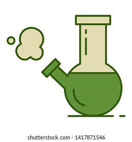 Bong for smoking. Isolated vector illustration on white background.
