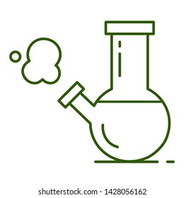 Bong for smoking. Isolated vector illustration on white background.